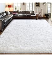 Ailyei 8x10 Large Area Rugs for Living Room, Ultra Soft White Big Shag Rug for Bedroom Nursery, M...