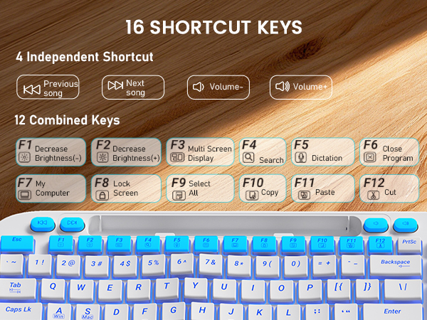 16 shortcut keys