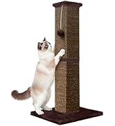 YULOYI Cat Scratching Post 32 Inch for Indoor Large Cats and Kitten, Nature Sisal Tall Cat Scratc...
