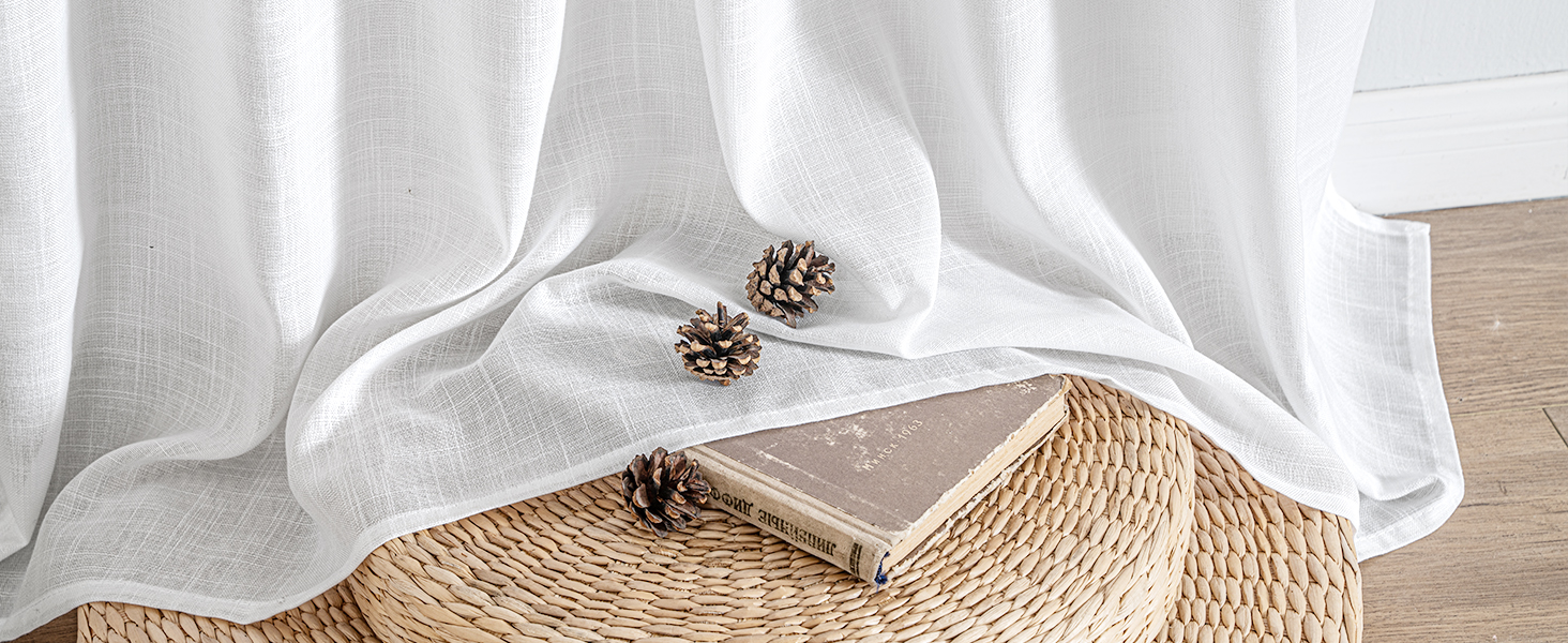 white curtains