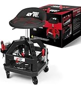 FreekyFit Rolling Shop Stool for Garage with Casters, DO02-Adjustable Height 360° Swivel Shop Sea...
