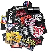 Harsgs 20 Pieces Random Tactical Morale Patch Bundle, Full Embroidery Loop and Hook Patches Set f...
