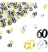 BEADNOVA 60th Birthday Confetti Sixty Years Old Confetti 60 Anniversary Number Confetti for Birth...