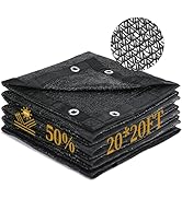 Garden 50% Shade Cloth, 20 x 20 FT Sun Shade Mesh Tarp with Reinforced Grommets, Durable HDPE Mat...
