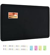 Vuzvuv Black 28"x16" Large Cork Board with 50 Push Pins & Sticky Notes, Self-Adhesive Bulletin Bo...