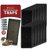LULUCATCH Super Glue Traps 20 Pack for Mice & Snakes, Larger, Heavier Sticky Traps with Non-Toxic...