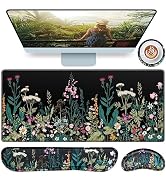 Mouse Pad with Wrist Rest,QOMOLAMA 4-in-1 Large Mousepad+Keyboard Wrist Rest+Mouse Pad Wrist Supp...