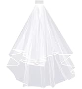 Bridal Veil Short Wedding Veil with Comb, White Veils for Bride, Elegant Bridal Veils Headwear fo...