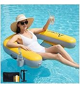 ACOMUZI Inflatable Floating Chair for Lake, Thick Drop Stitch PVC Floating Pool Chair, Pool Float...