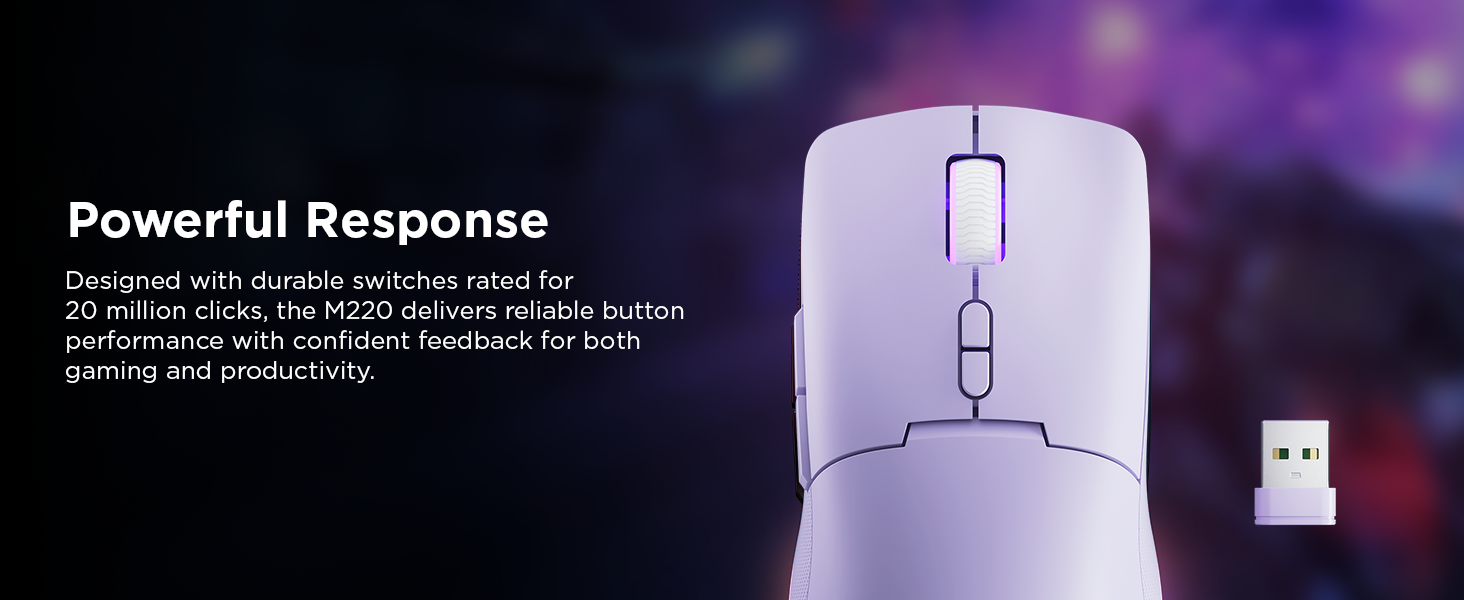 Lenovo Legion M220 Wireless RGB Gaming Mouse - Powerful Response