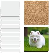 12 Pcs Sublimation Square Coaster Blanks Bulk with Cork Back MDF Sublimation Coasters Blanks Cork...
