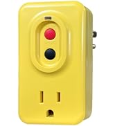 EP GFCI Adapter, 15 AMP Grounded 3-Prong Single Outlet for Indoor Use with Manual Reset, UL Liste...