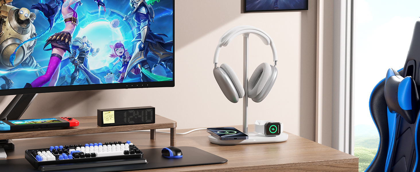 headphone stand with wireless charger