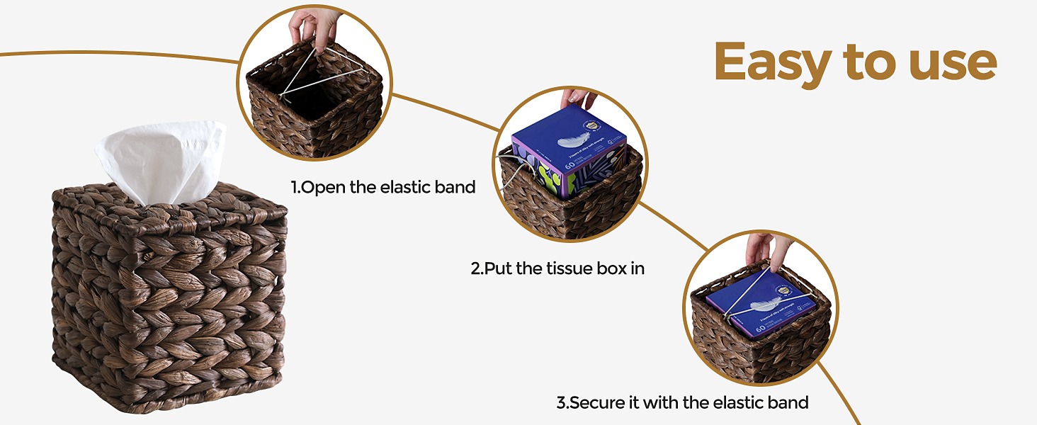 rattan tissue box cover