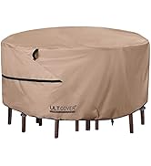 ULTCOVER Round Patio Furniture Cover - Outdoor Waterproof Table with Chair Set Cover 76 inch