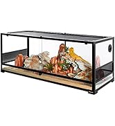 REPTI ZOO Reptile Tempered Glass Extra-Long Terrarium Habitats 48" x 18" x 18" Reptile Amphibians...