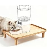 Lulu's world Large Cat Food Stand, Elevated Cat Feeding Station Indoor | Lifted Cat Food Table St...