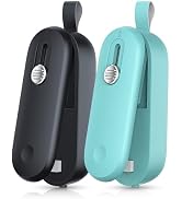 FEPPO 2 Pack Bag Sealer, Mini Bag Sealer 2 in 1 Handheld Chip Bag Sealer Heat Seal and Cutter wit...