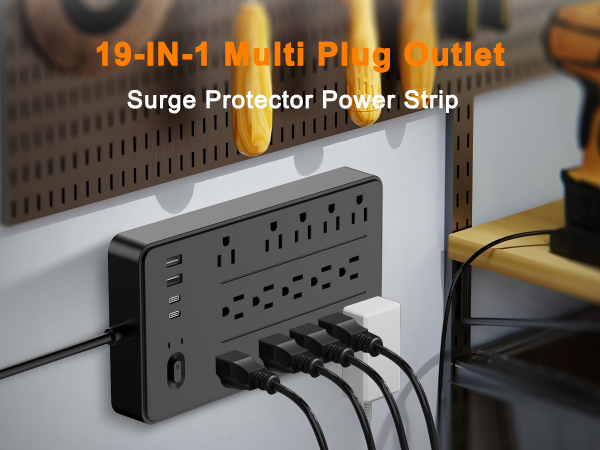extension cord with multiple outlets surge protector power strip protection multi outlet