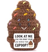 FunisFun Positive Poo Cute Cupcake Crochet Doll with Inspiration Card Funny Cupoop Gag Gifts for ...