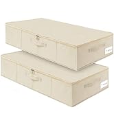 Under Bed Storage, 2 Pack Clothing Storage Bags W/ Upgraded Handles, Large Capacity Underbed Shoe...