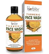 Herblov Turmeric Face Wash, 4oz Turmeric Clear Skin Liquid Soap – 100% Natural Anti Aging Exfolia...