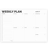 Weekly Planner Pad, A4 Size (11.7" x 8.3") Tear Off Undated Desk Notepad, Premium Thick Paper Wit...