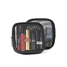 Square size mesh bag pouch bags pouch makeup cosmetic zipper closeed seethrough clear set