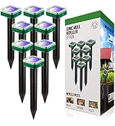 Livin' Well Solar Sonic Pest Repeller Stakes - 8pk Outdoor Pest Repellent with 10,500 Feet Range,...