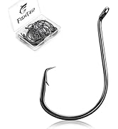 FishTrip Octopus Circle Hooks Saltwater - 50/100pcs Fishing Catfish Hook,Offset Fish Hooks for Ri...