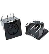 Xiaoyztan 5 Pin DIN Female Chassis Connector Socket, Panel Mount & PCB Mount DIN 5 Female Audio V...