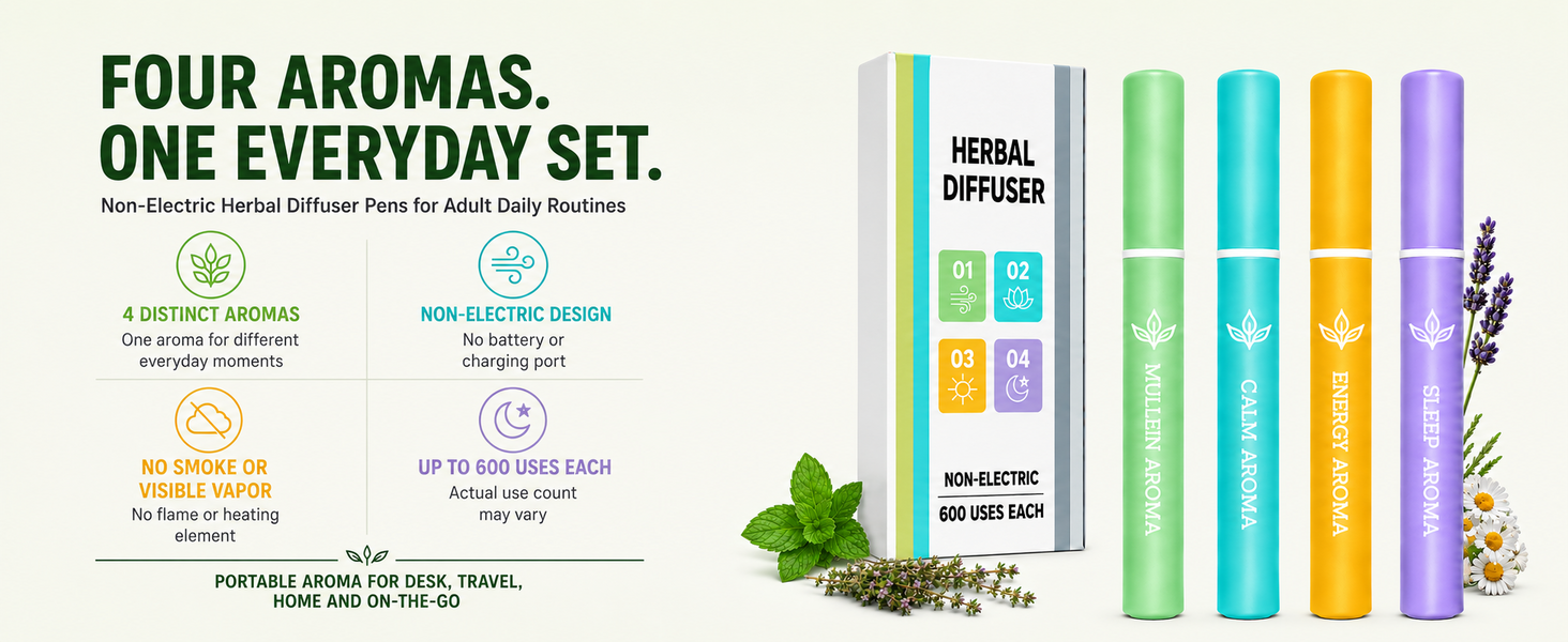 Non-Electric Herbal Diffuser Pens for Adult Daily Routines