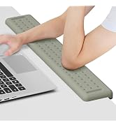 Leolee L-Shaped Desk Long Wrist Rest Elbow 60CM, Grey Memory Foam Arm Rest for Desk with Non-Slip...