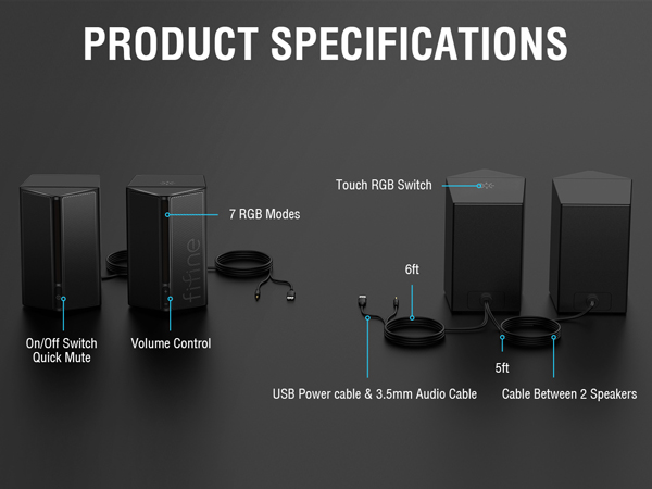 product specifications of game speakers
