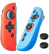 FUNDIARY Red+Blue Joycon Grips Cover Compatible with Switch 2 Controller, Silicone Grip Accessori...