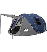 6 Person Easy Pop Up Tents for Camping - AYAMAYA Double Layer Waterproof Instant Tent with Vestib...