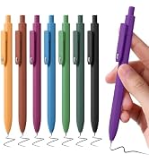 Piochoo Gel Pens, 8 Pack Fine Point Black Ink Smooth Writing Ink Pen, Retractable Quick Dry Aesth...