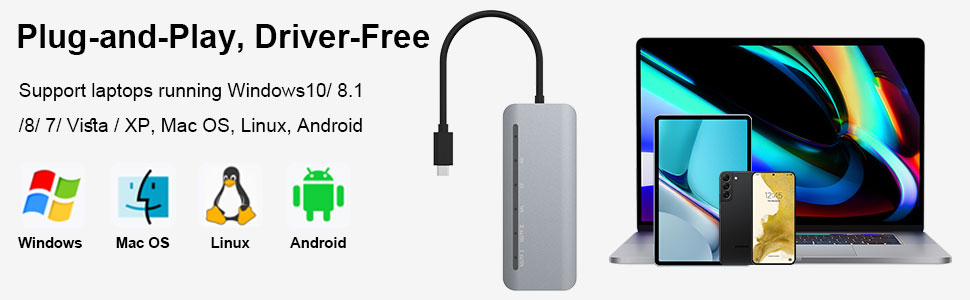 USB C 7 in 1 SD Card Reader Multi Memory Card Reader