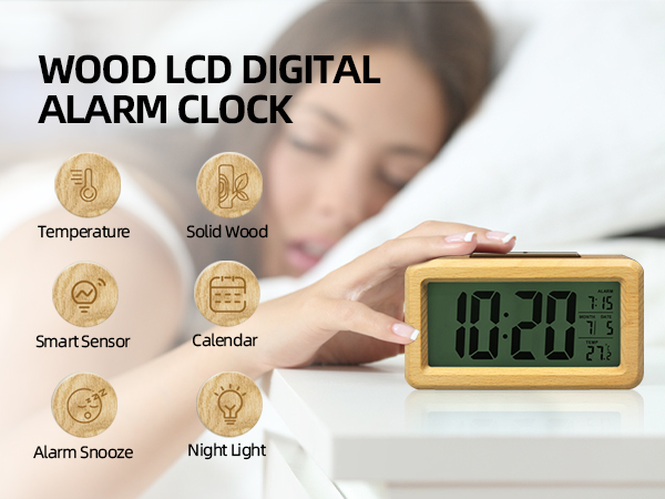 wood alarm clock