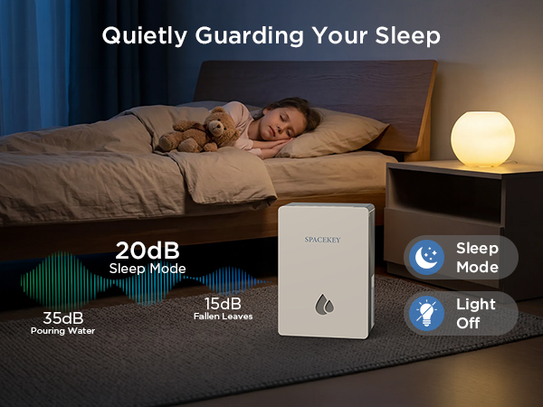 ultra quiet bedroom dehumidifier 20db sleep mode for kids room