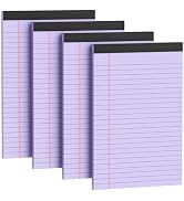 4 Pack Note Pads 5 x 8 Inch Purple Small Legal Pads 5 x 8 Colored Notepad 5 x 8 Perforated Writin...