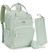 Dikaslon Diaper Bag Backpack with Portable Changing Pad, Pacifier Case and Stroller Straps, Large...
