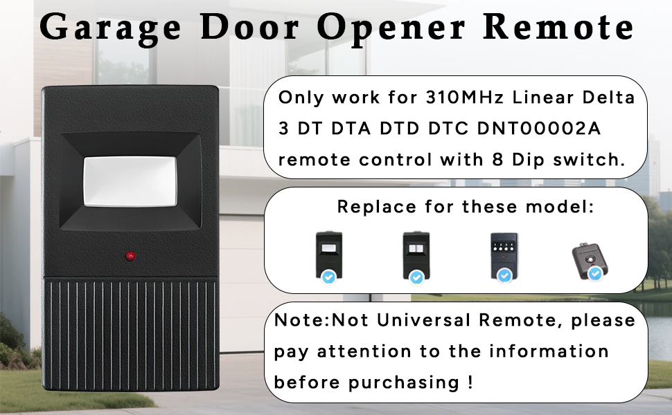 Garage Door Opener Remote Compatible with Linear Delta 3