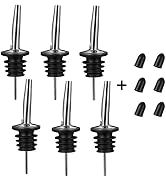 6PCS Stainless Steel Liquor Bottle Pourers, Vinegar Tapered Stopper Spout, Bottle Pourers Suitabl...