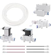 Pxyelec Water Purifier Quick Connect Solenoid Valve (6.5mm Water Inlet Solenoid Valve 24V+Wastewa...