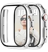JR.DM 40mm 2 Pack Hard PC Case with HD Tempered Glass Screen Protector for Apple Watch Series 6/5...