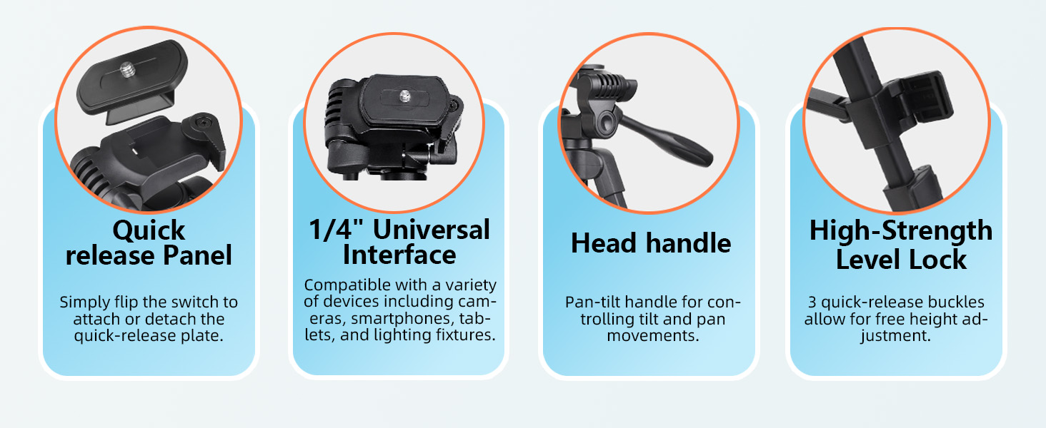 PHOPIK 55'' Aluminum Tripod