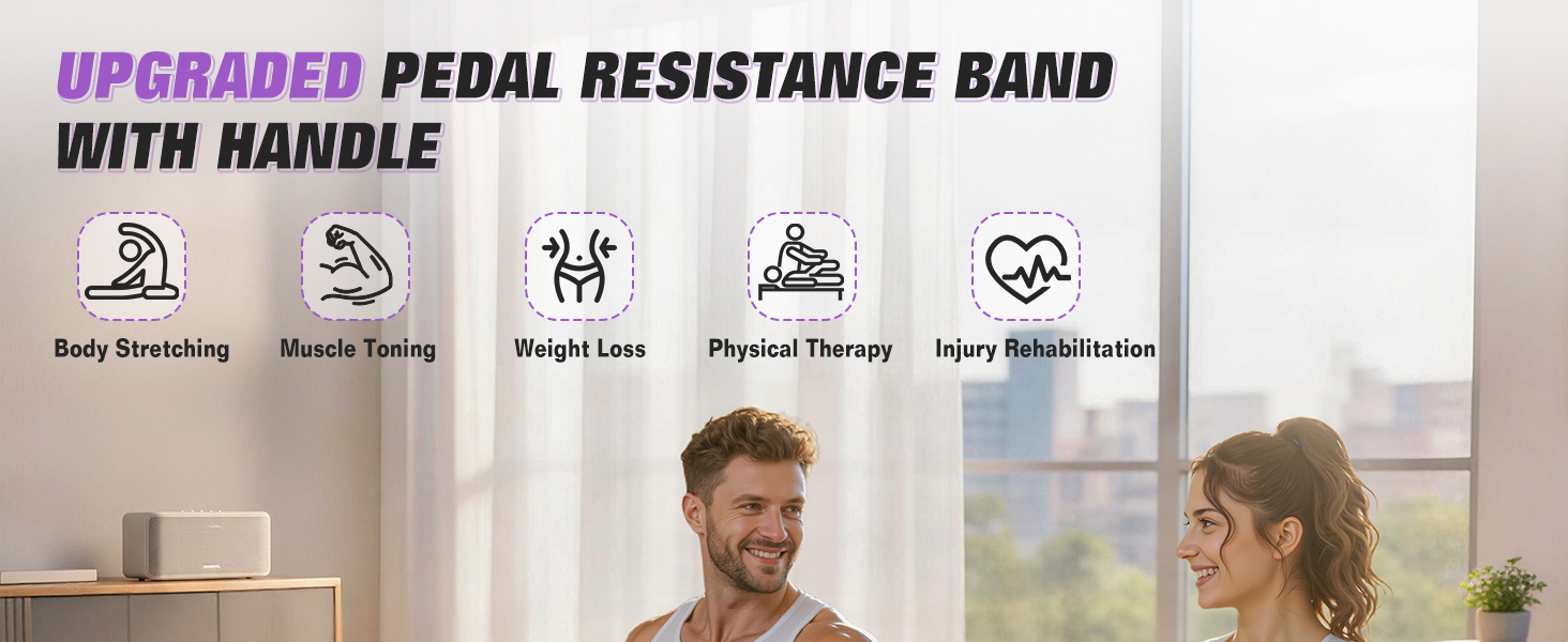pedal resistance band with handle