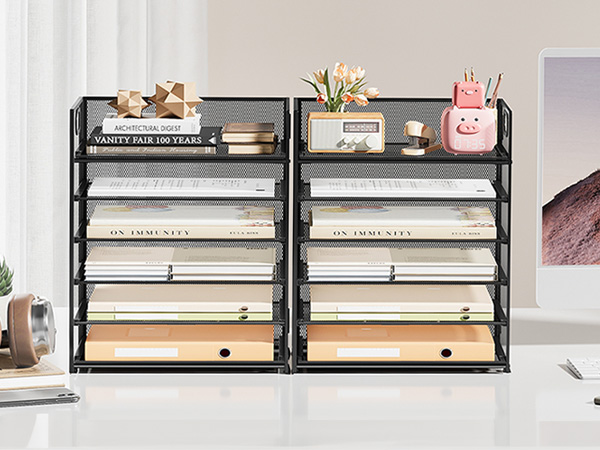 2-Pack desk paper organizer