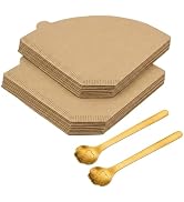 #4 Cone Coffee Filters 100 Count Unbleached 8-12 Cup with 2 Cat Paw Spoons | Natural Unbleached P...